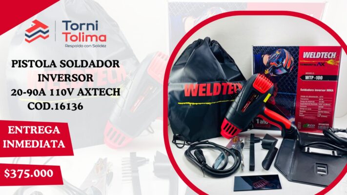 PISTOLA SOLDADOR INVERSOR 20-90A 110V AXTECH Contacto (+57) (8) 2642345 - (+57) 317 429 9678 - (+57) 316 474 4451 Calle 25 #5 - 75. Barrio El Carmen, Ibagué, Tolima