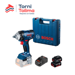 Pistola de Impacto Bosch 1/2" 100NM 18V 2600RPM+2 Batería + Cargador Gds 18 V-EC - Tornitolima