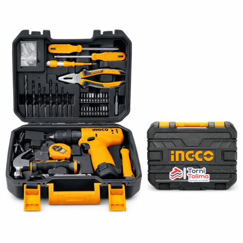 Kit de herramientas + Atornillador 12V UHKTHP10811 81 Piezas INGCO