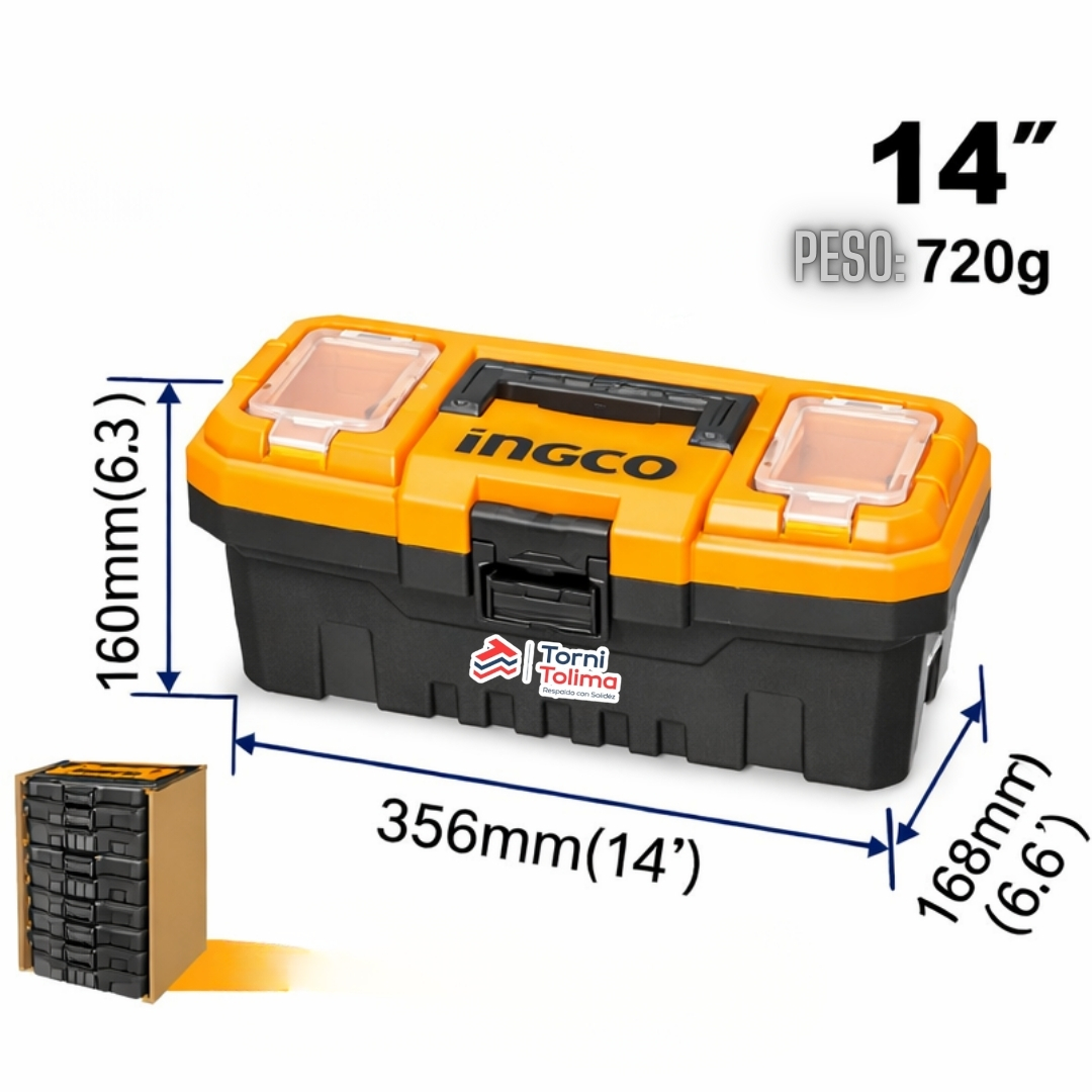 Caja de herramientas plastica 14" PBXK0302 INGCO - TORNITOLIMA IBAGUE
