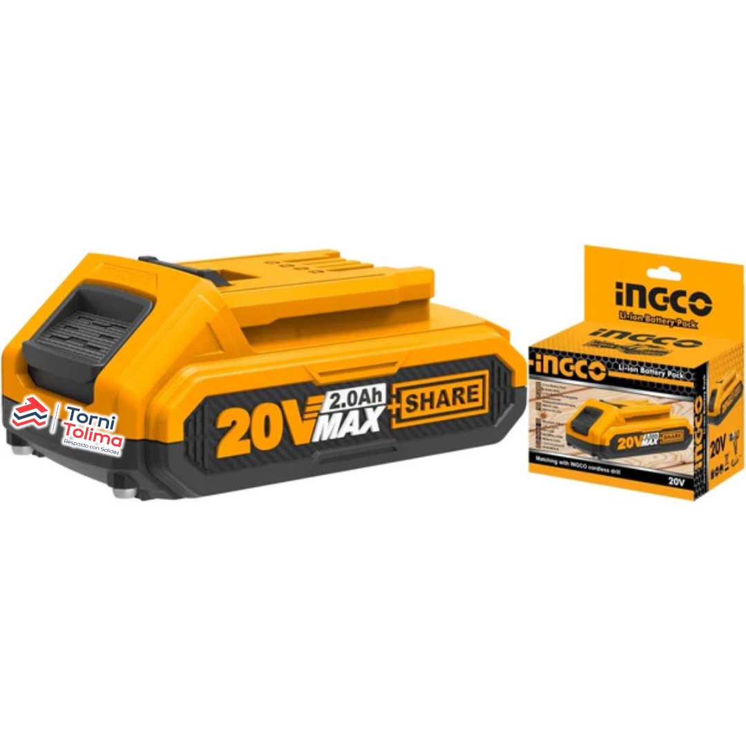 BATERIA ION LITIO 20V 2.0AH FBLI20011 INGCO - TORNITOLIMA IBAGUE