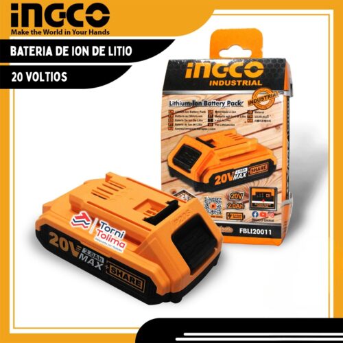 Batería ION de Litio 20V 2.0AH FBLI20011 INGCO