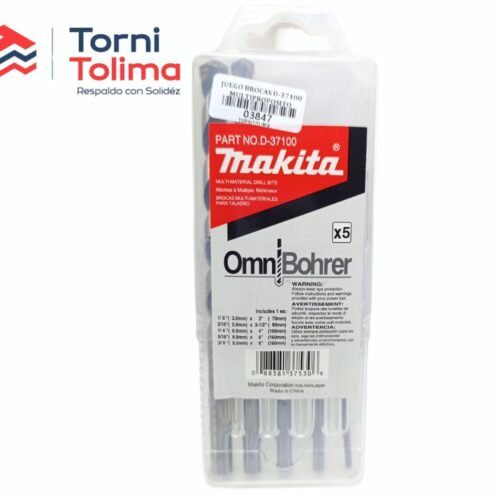 Juego Brocas Multiproposito  5 PZ 1/8-3/8 D-37100 MAKITA
