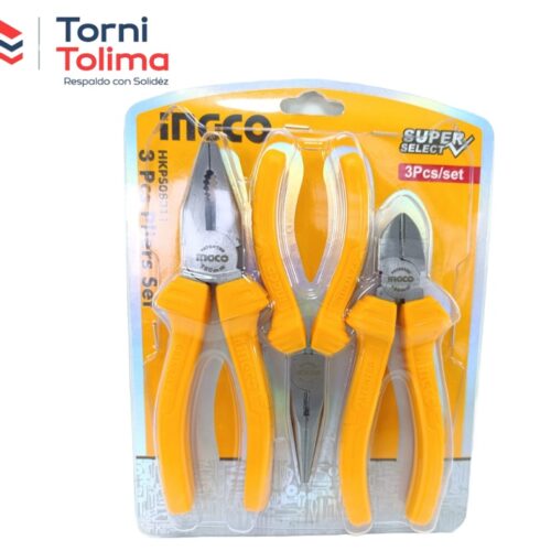 Juego Alicate 3 PIEZAS punta, cortafrío, alicate HKPSO8311 INGCO