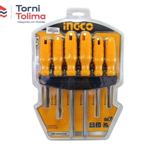 Juego Destornillador 6 PIEZAS HKSDO658 INGCO