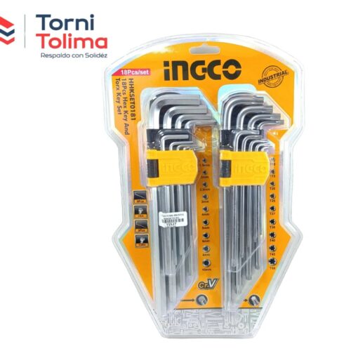 Juego Llaves TORX – BRISTOL 19 PIEZAS HHKSET0181 INGCO