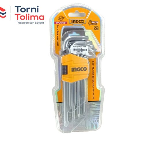Juego Llaves TORX 9 PIEZAS T10-T50 HHK13091