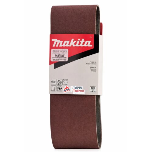 Lija de banda para metal y madera 4″X24″ Grano100/ 5 piezas P-36918 MAKITA